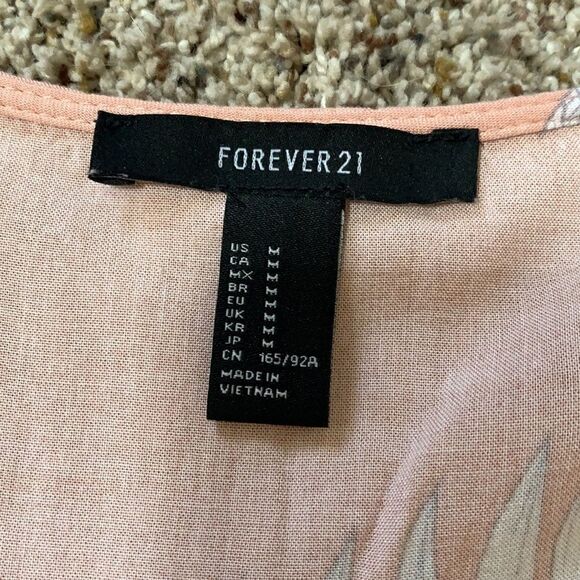 Forever 21 Blush tropical tie front romper | size M - Picture 5 of 6